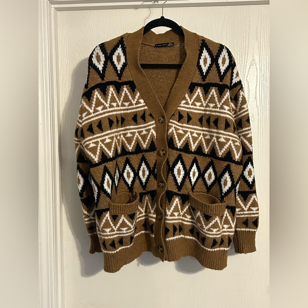 Black Tape | Aztec Cozy Brown Sweater | Size XL